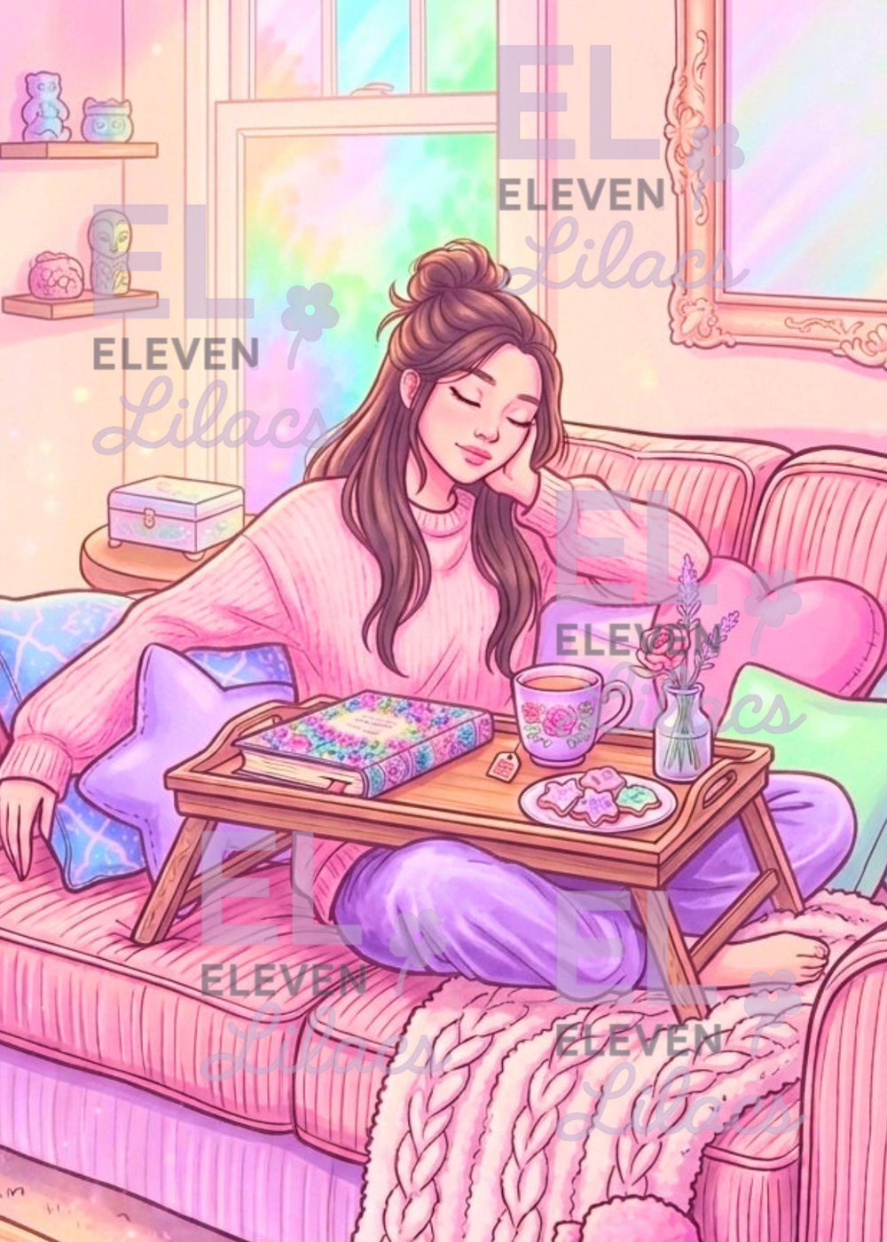 Lost in the Moment Diamond Painting Kit, Relaxing Time, Book Lover Diamond Art - Eleven Lilacs