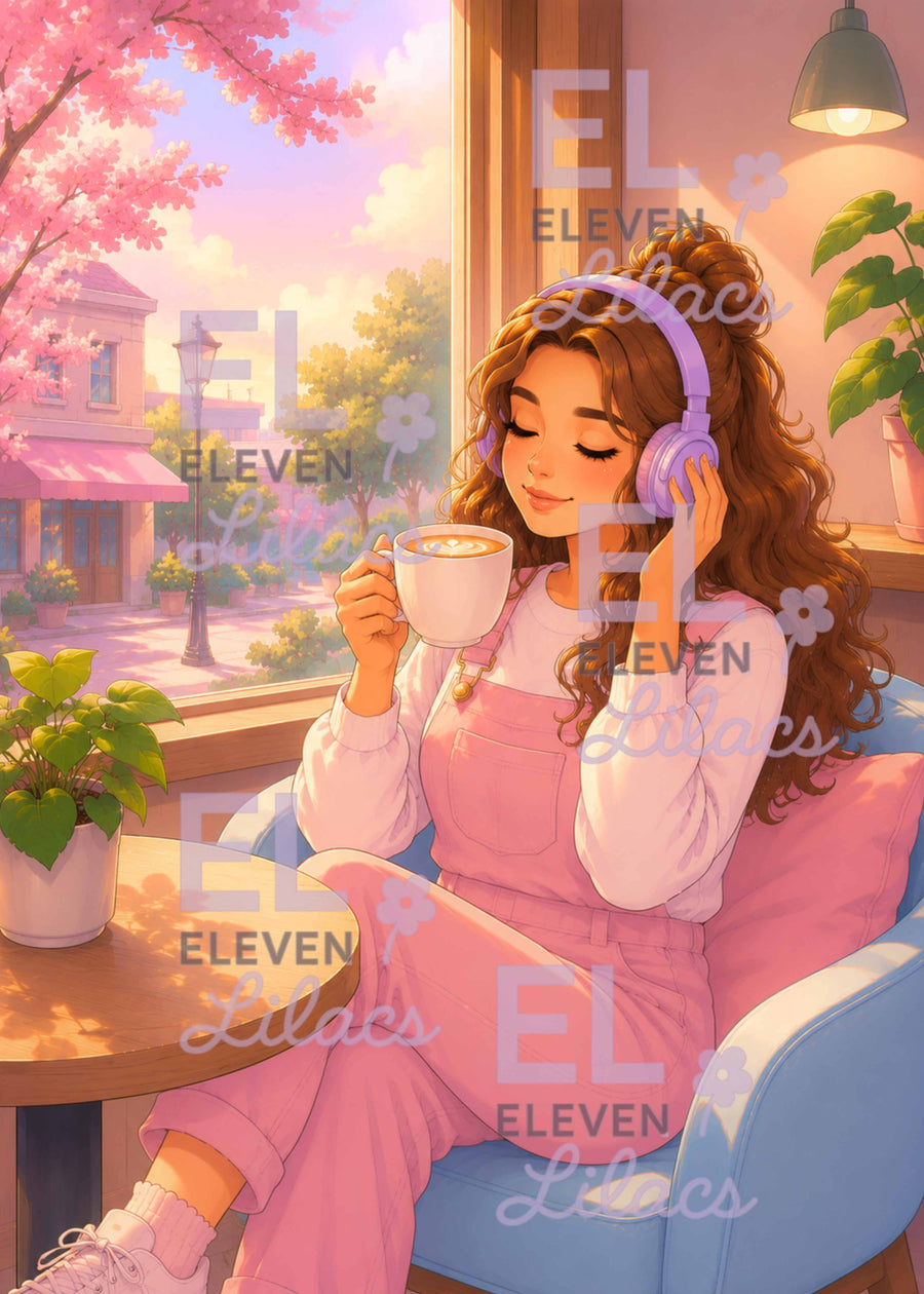 Coffee and Calm Diamond Painting Kit, Cozy Coffee Lover Diamond Art - Eleven Lilacs