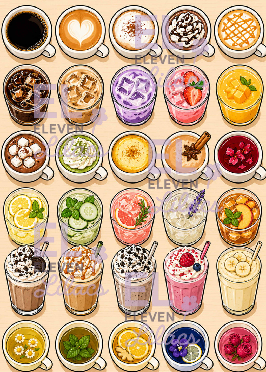 Drinks Overload Diamond Painting Kit, Food and Drinks Diamond Art