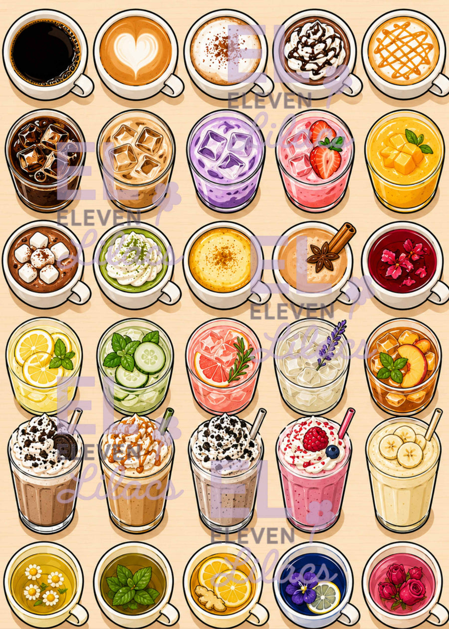 Diamond Painting Kit, Drinks Overload, Food and Drinks Diamond Art - Eleven Lilacs