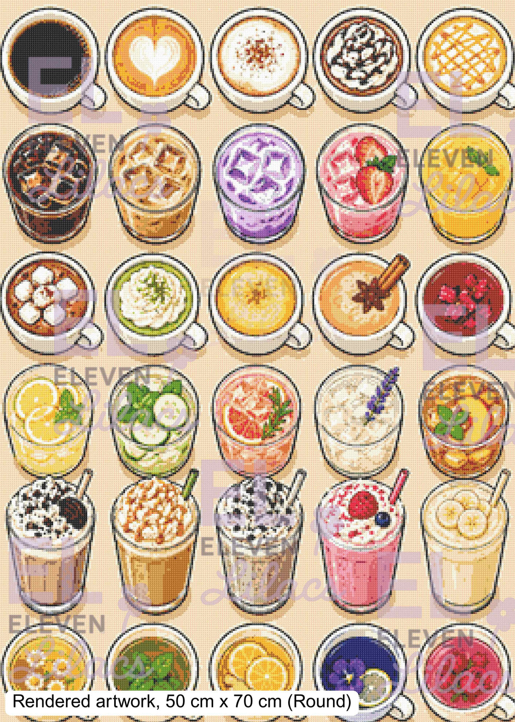 Drinks Overload Diamond Painting Kit, Food and Drinks Diamond Art