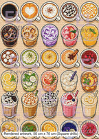 Drinks Overload Diamond Painting Kit, Food and Drinks Diamond Art