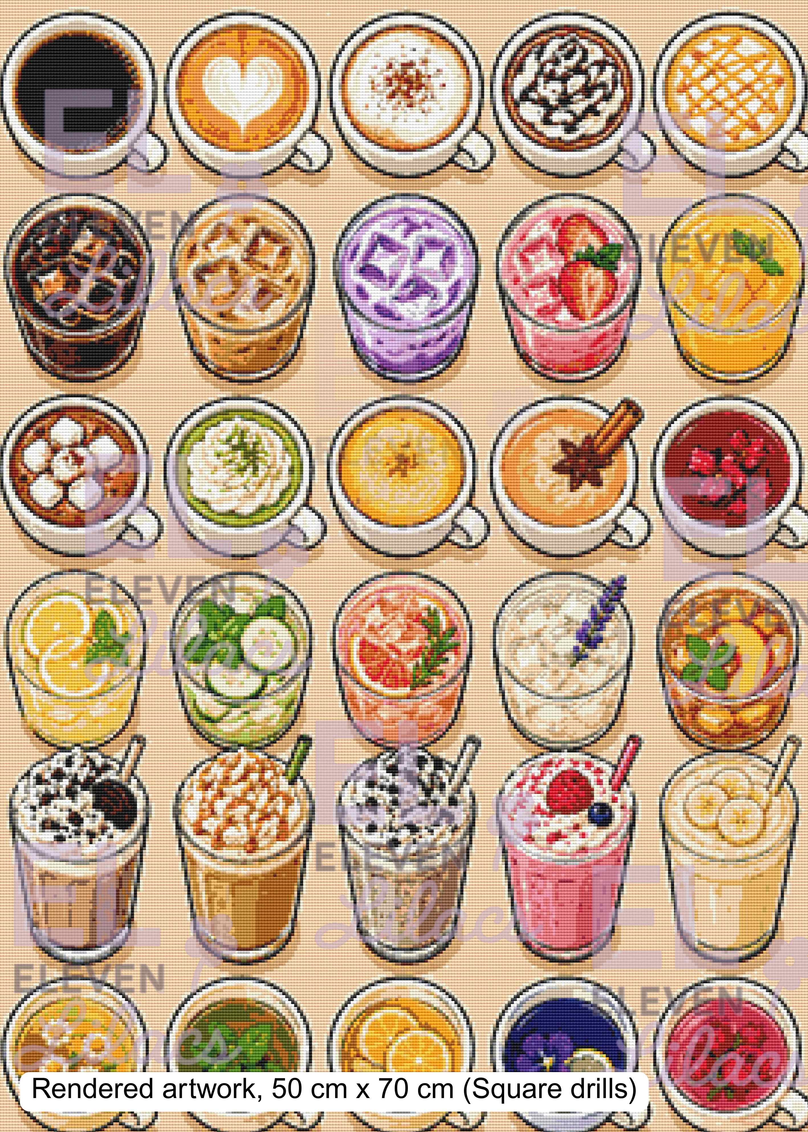 Drinks Overload Diamond Painting Kit, Food and Drinks Diamond Art