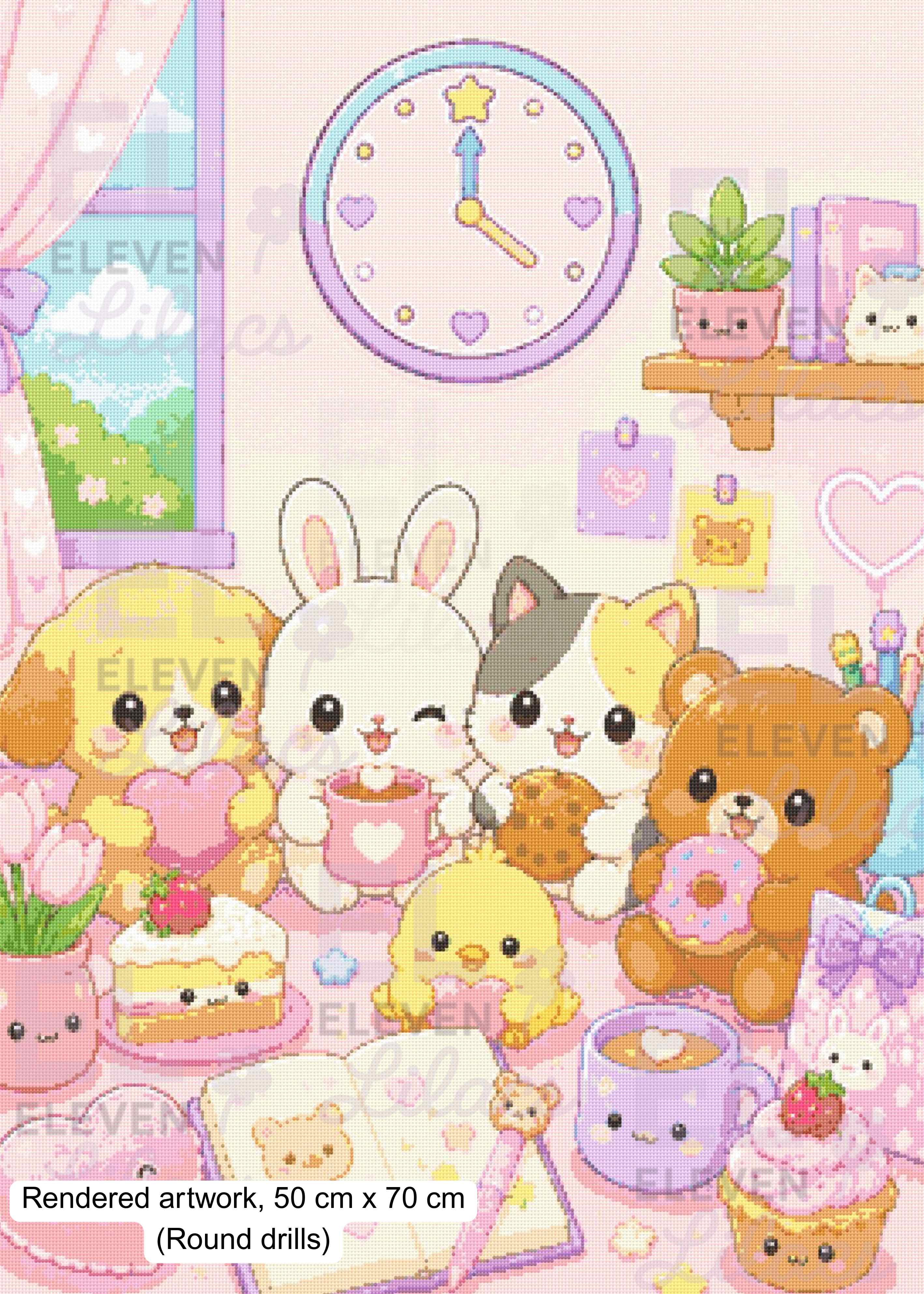 Pastel Pals Diamond Painting Kit – Cute Kawaii Animal Friends
