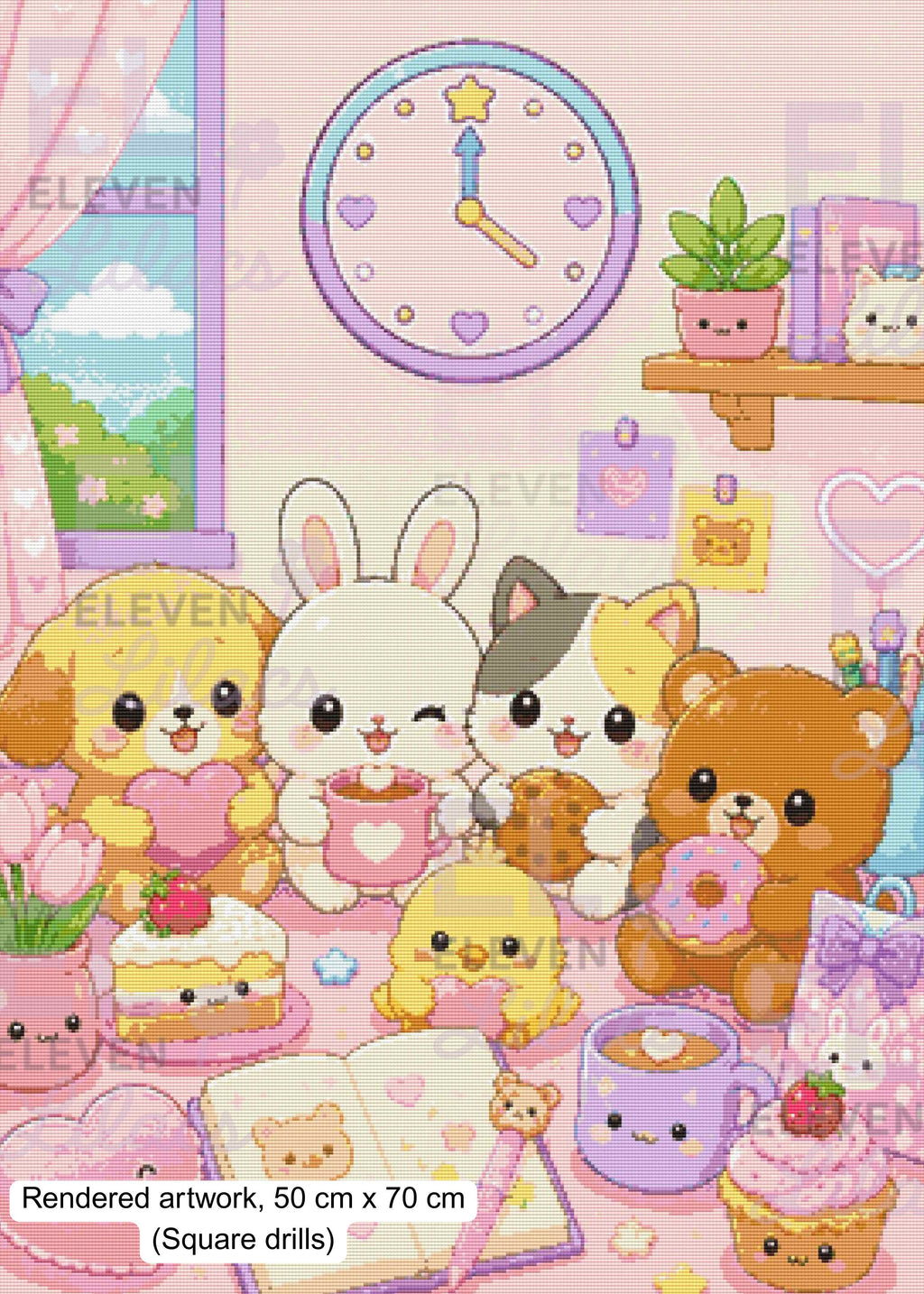 Pastel Pals Diamond Painting Kit – Cute Kawaii Animal Friends