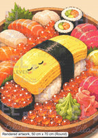 Sushi Overload Diamond Painting Kit, Kawaii Japanese Food Diamond Art - Eleven Lilacs