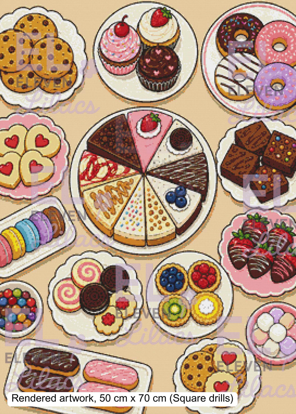 Sweet Treats Overload Diamond Painting Kit, Food and Drinks Diamond Art