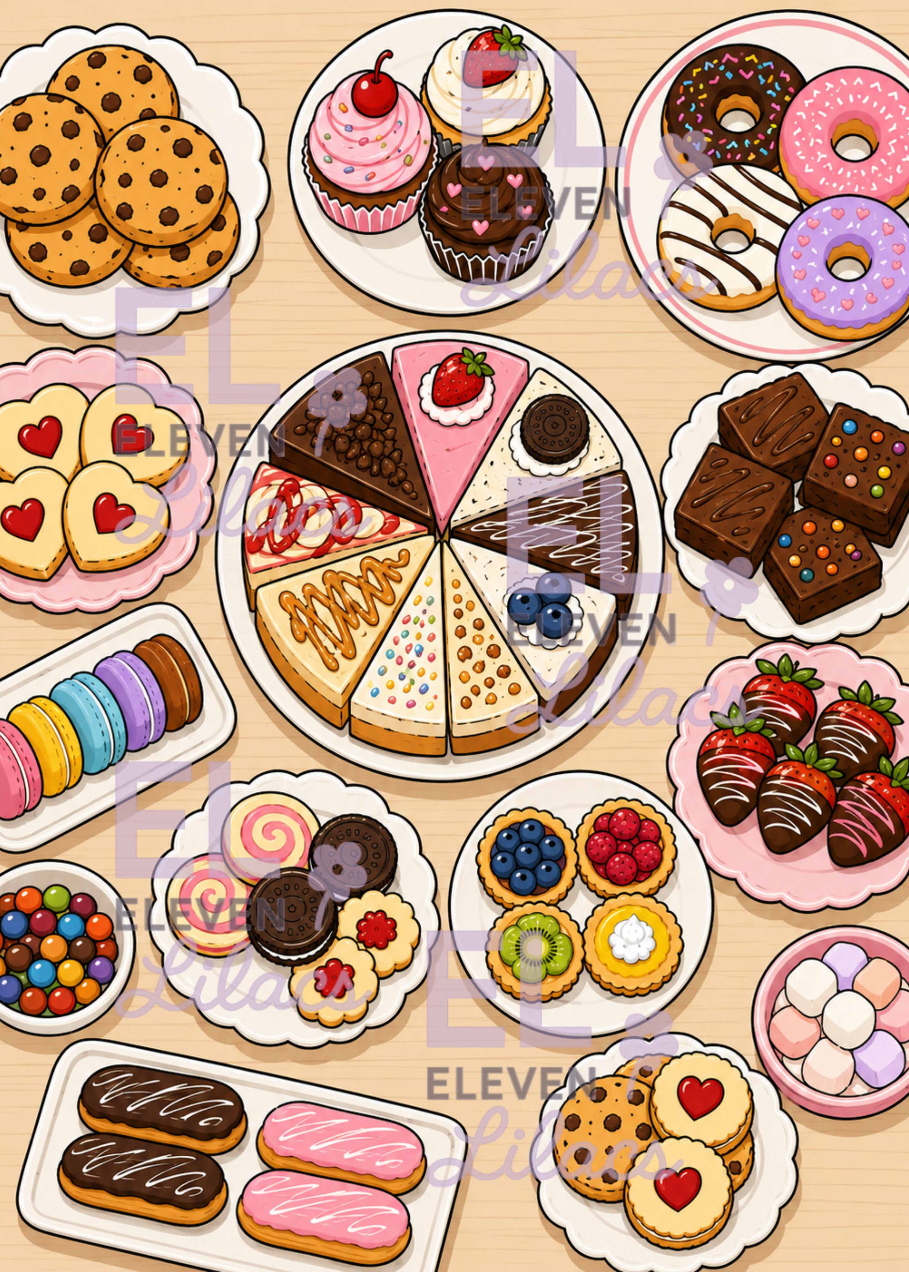 Sweet Treats Overload Diamond Painting Kit, Food and Drinks Diamond Art