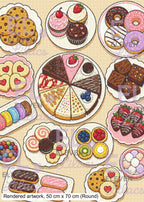 Sweet Treats Overload Diamond Painting Kit, Food and Drinks Diamond Art