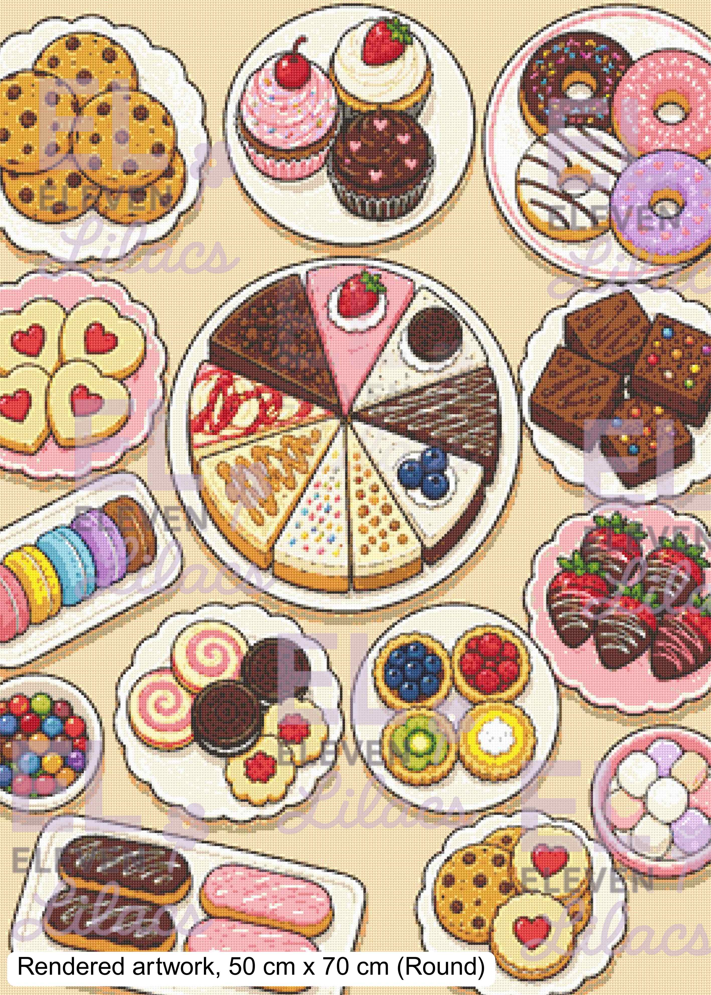 Sweet Treats Overload Diamond Painting Kit, Food and Drinks Diamond Art