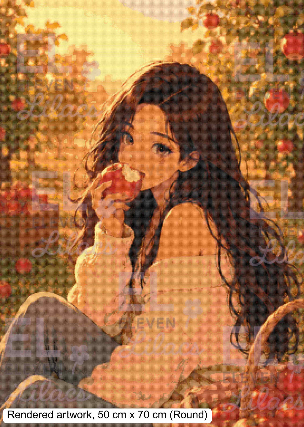 Sydney's Apple Orchard Diamond Painting Kit | Cozy Autumn Girl Fall Diamond Art - Eleven Lilacs