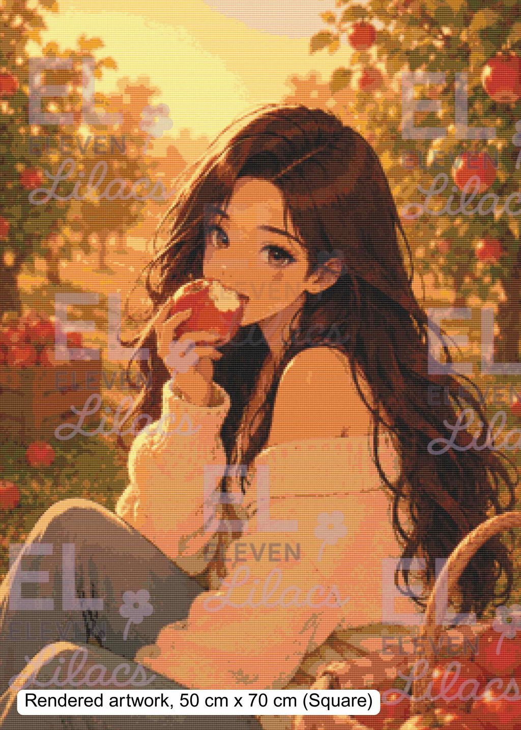 Sydney's Apple Orchard Diamond Painting Kit | Cozy Autumn Girl Fall Diamond Art - Eleven Lilacs