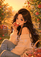 Sydney's Apple Orchard Diamond Painting Kit | Cozy Autumn Girl Fall Diamond Art - Eleven Lilacs
