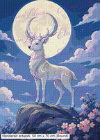 The Moon Deer Diamond Painting Kit | Aurelia Moonveil Fantasy Art