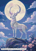 The Moon Deer Diamond Painting Kit | Aurelia Moonveil Fantasy Art