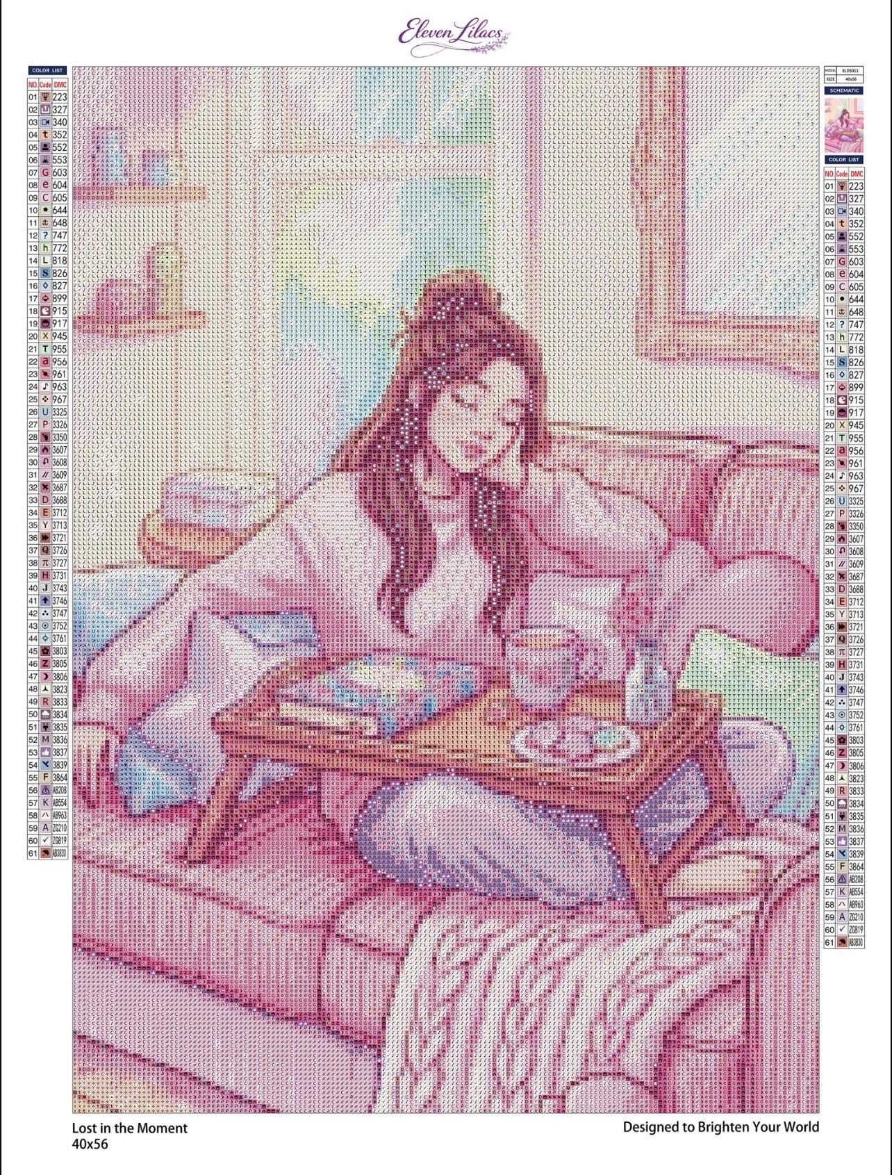Lost in the Moment Diamond Painting Kit, Relaxing Time, Book Lover Diamond Art
