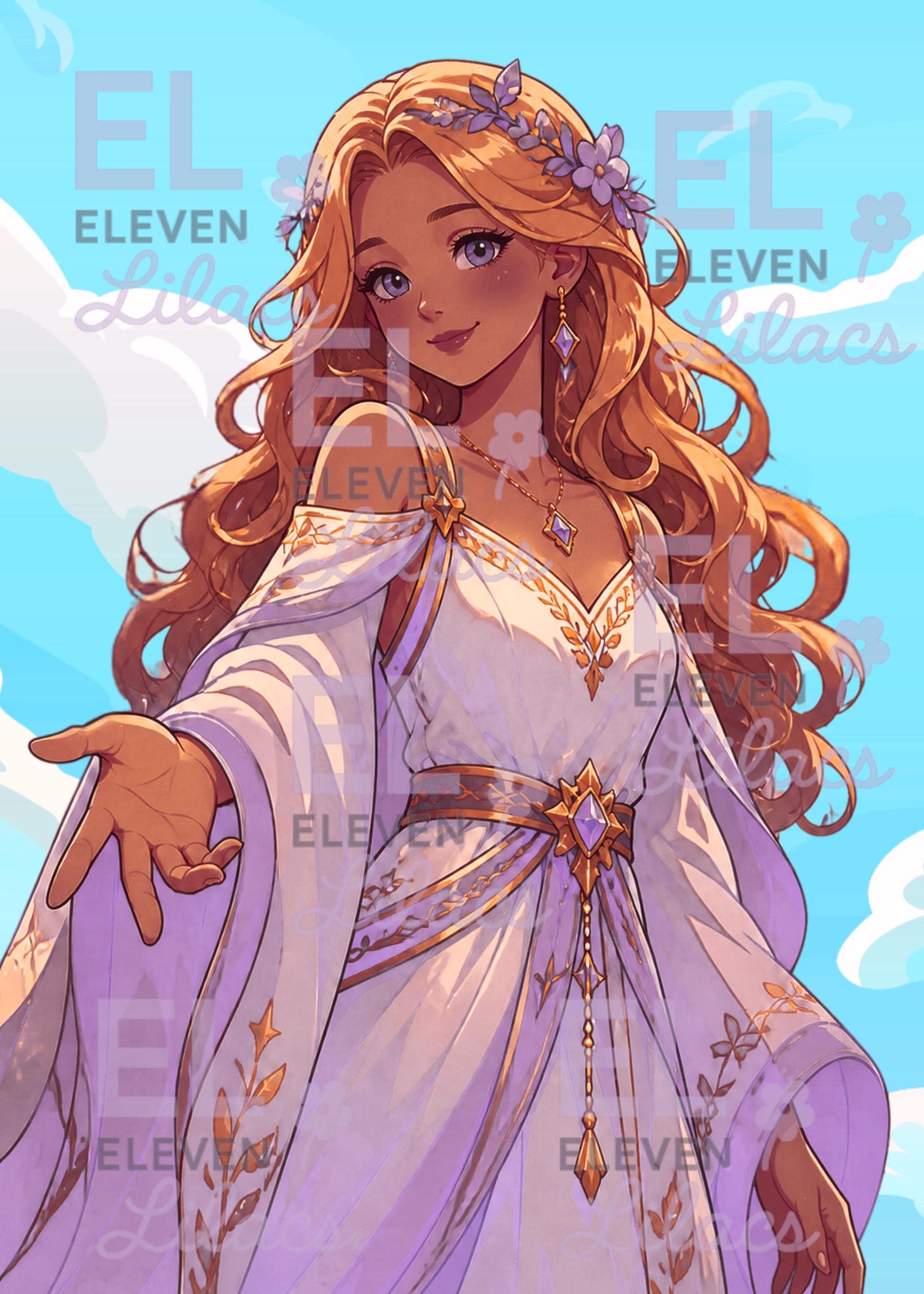 Aurelia the Light Weaver Diamond Painting Kit, Fantasy Girl DIY Diamond Art - Eleven Lilacs