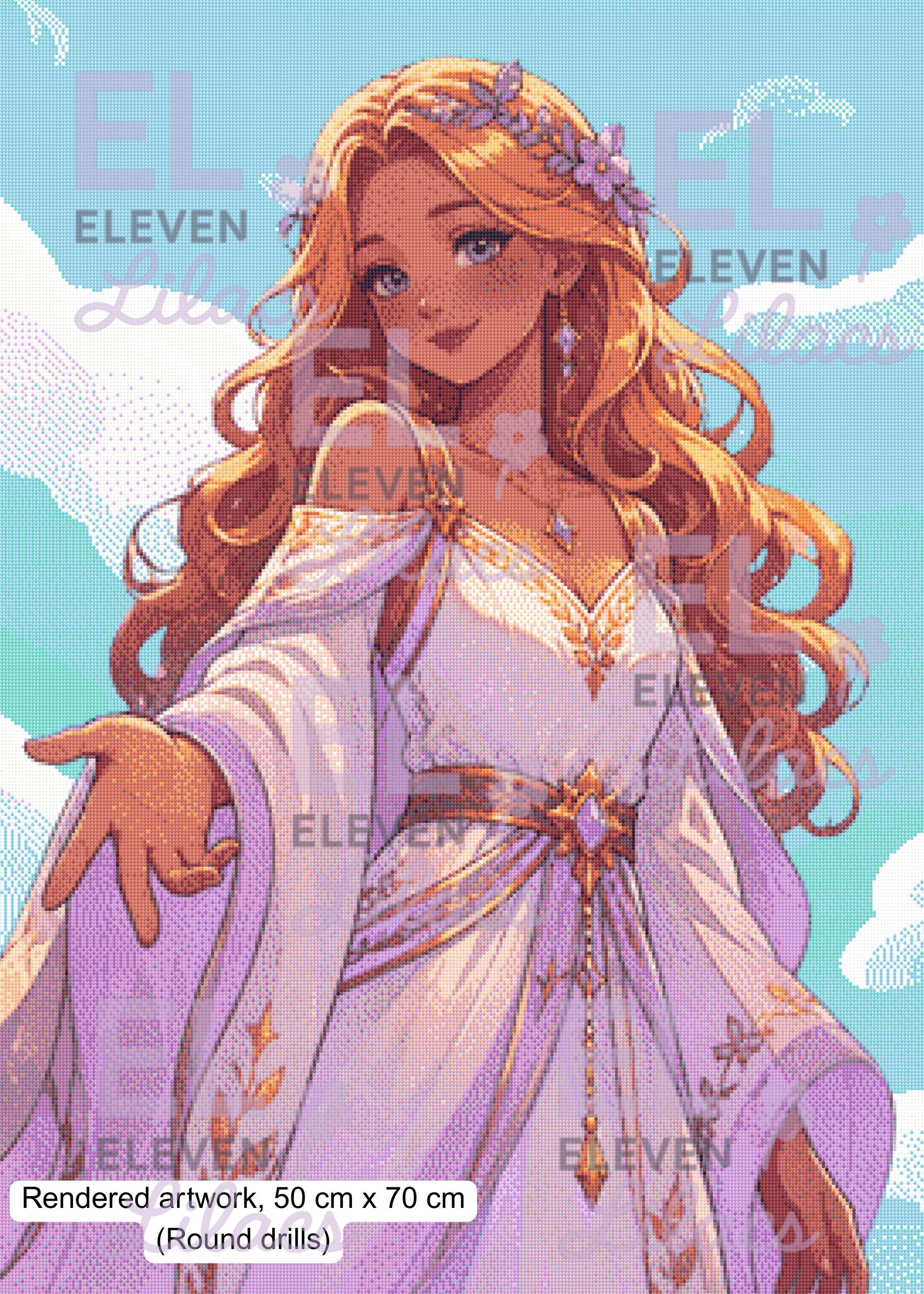 Aurelia the Light Weaver Diamond Painting Kit, Fantasy Girl DIY Diamond Art - Eleven Lilacs