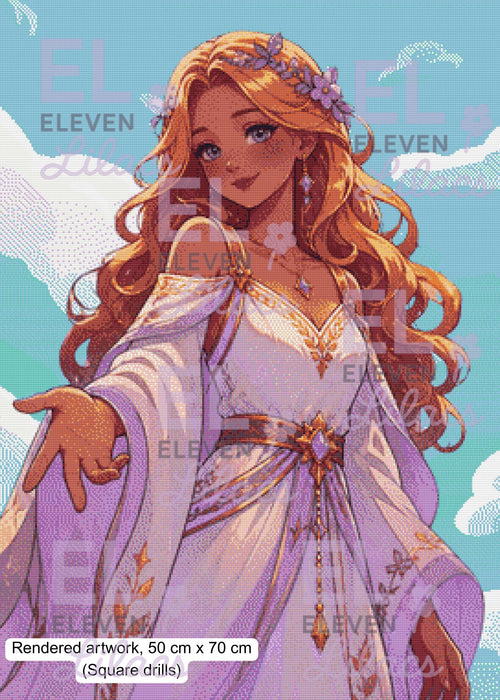 Aurelia the Light Weaver Diamond Painting Kit, Fantasy Girl DIY Diamond Art - Eleven Lilacs