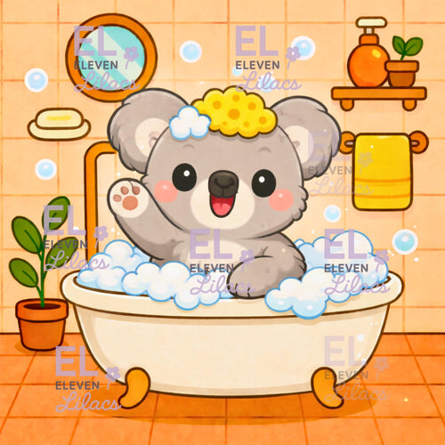 Bubble Bath Koala Diamond Painting Kit, Kawaii Animal - Eleven Lilacs