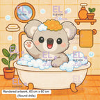 Bubble Bath Koala Diamond Painting Kit, Kawaii Animal - Eleven Lilacs