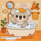 Bubble Bath Koala Diamond Painting Kit, Kawaii Animal - Eleven Lilacs