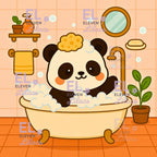 Bubble Bath Panda Diamond Painting Kit, Kawaii Diamond Art - Eleven Lilacs