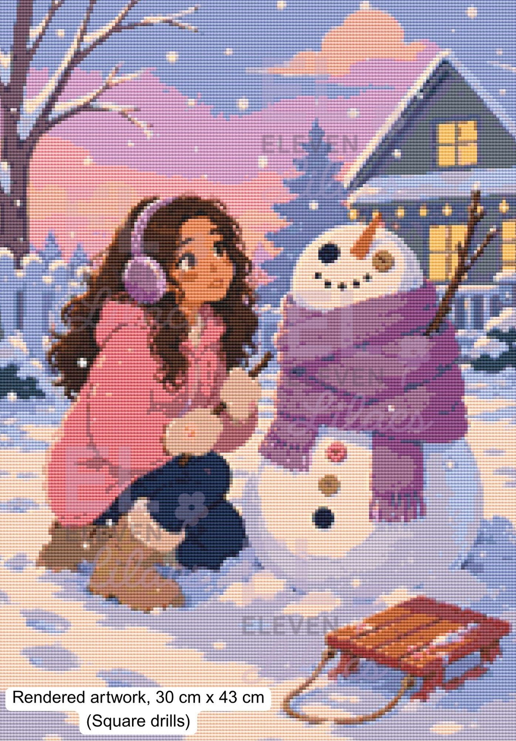 Building a Snowman Diamond Painting Kit - Eleven Lilacs