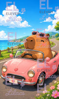 Capybara Road Trip Diamond Painting Kit, Coastal Cruising Art (30cm x 50cm) - Eleven Lilacs