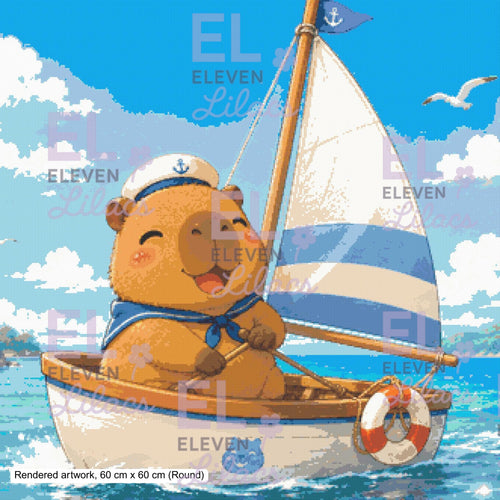 Capybara Sailing Adventure Diamond Painting Kit - Eleven Lilacs