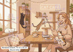 Cat Café Diamond Painting Kit, Cozy Coffee Cats - Eleven Lilacs