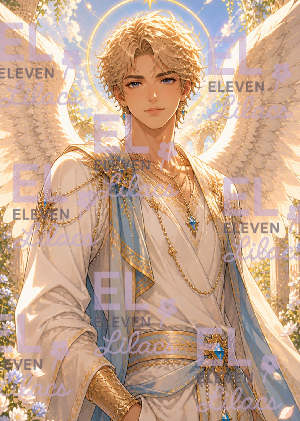 Celestial Angel Diamond Painting Kit, Fantasy Anime Art - Eleven Lilacs