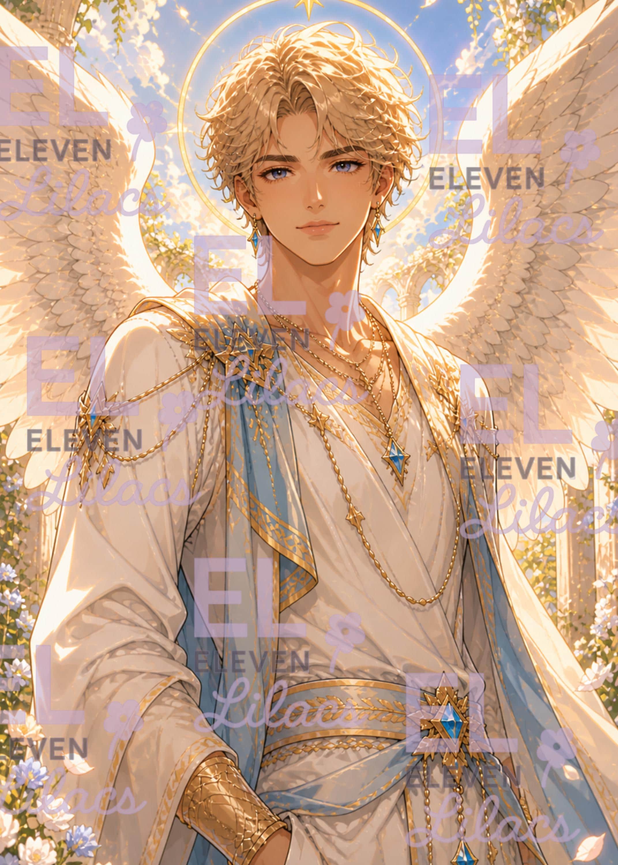 Celestial Angel Diamond Painting Kit, Fantasy Anime Art - Eleven Lilacs