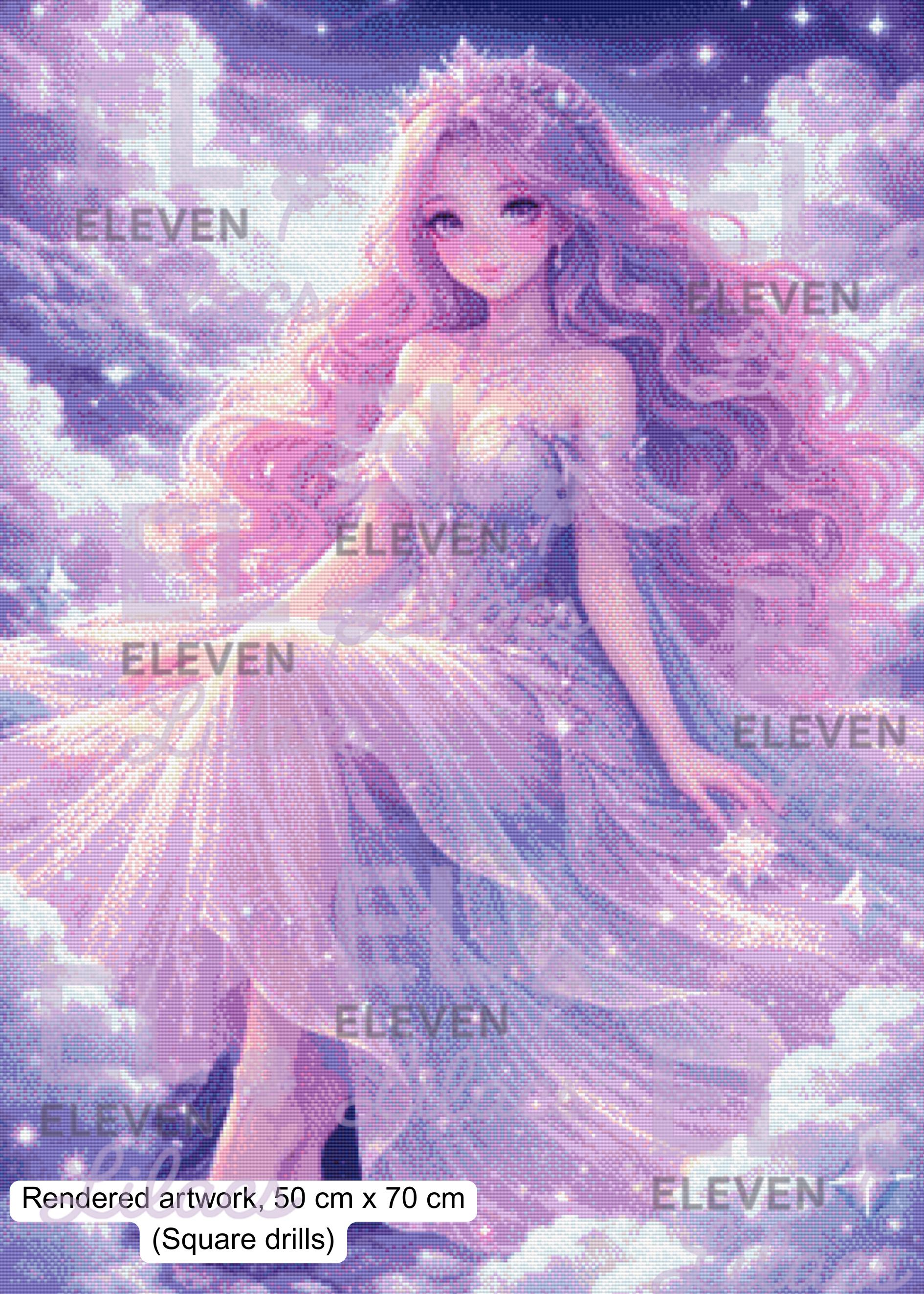 Celestine Among the Clouds Diamond Painting Kit, Pastel Fantasy Goddess Diamond Art - Eleven Lilacs