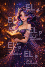 Celestine Book of Starlight Diamond Painting Kit, Fantasy Magic Library Diamond Art - Eleven Lilacs