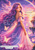 Celestine Diamond Painting, Fantasy Sky Goddess Art, Magical Floating Islands - Eleven Lilacs