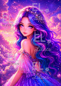 Celestine Violet Horizon Diamond Painting Kit, Fantasy Princess Portrait - Eleven Lilacs