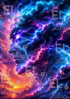 Cosmic Storm Titan Diamond Painting Kit, Fantasy Galaxy Lightning Art - Eleven Lilacs