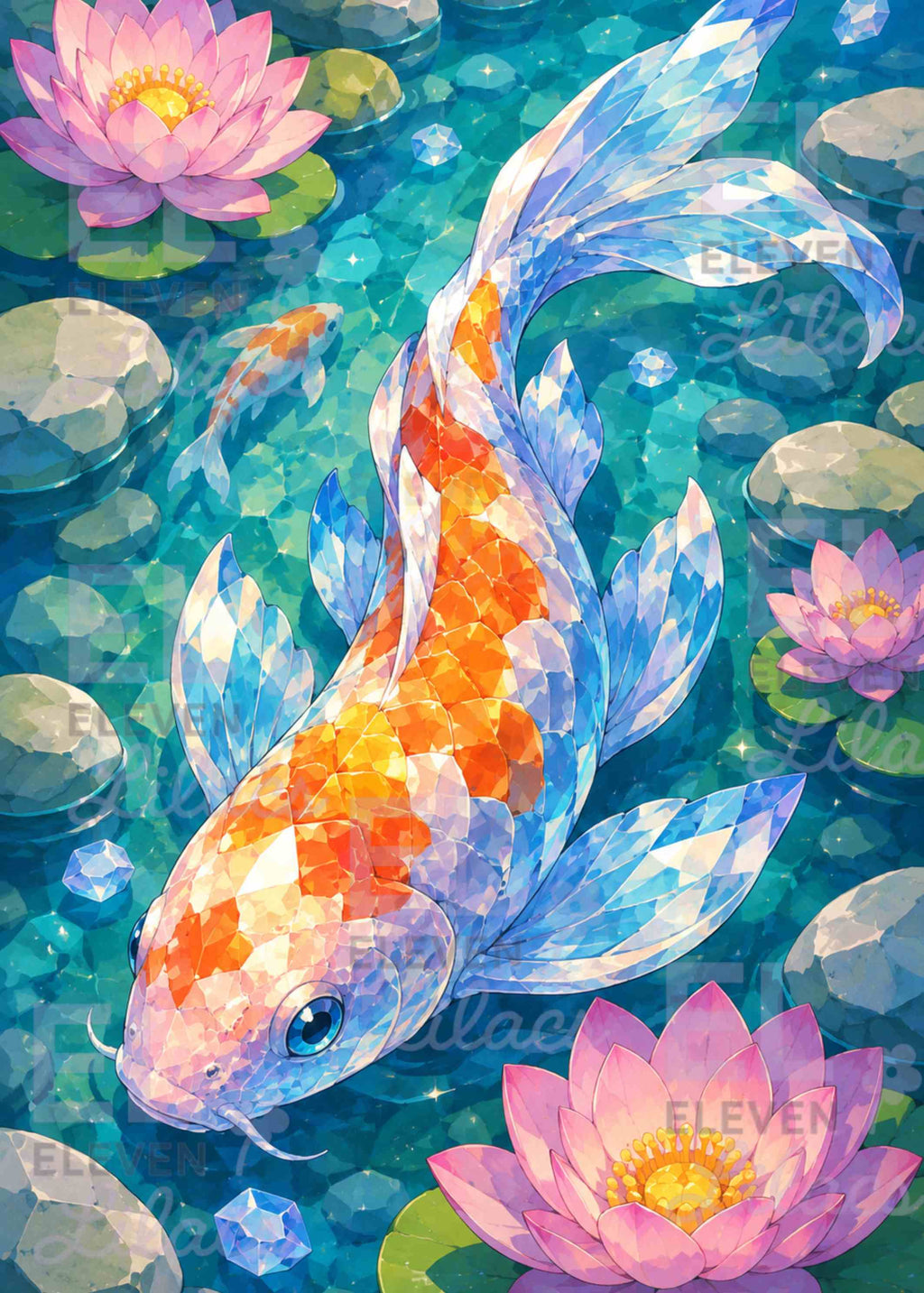 Crystal Koi Pond Diamond Painting Kit | Fantasy Art - Eleven Lilacs
