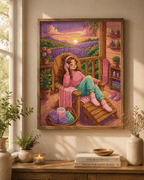 Diamond Painting Kit, Lavender Daydreams, Cozy Porch Sunset Diamond Art - Eleven Lilacs