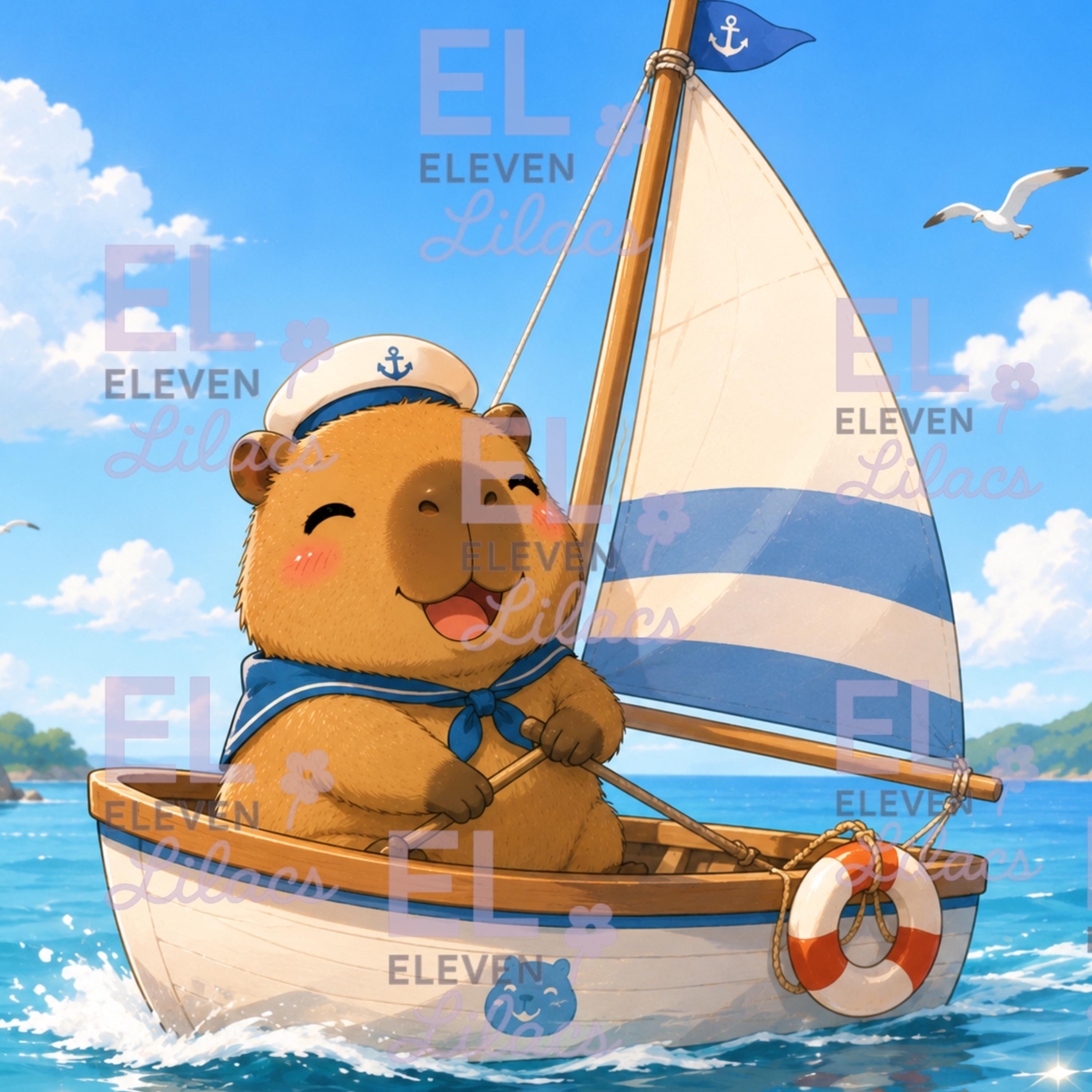 Capybara Sailing Adventure Diamond Painting Kit