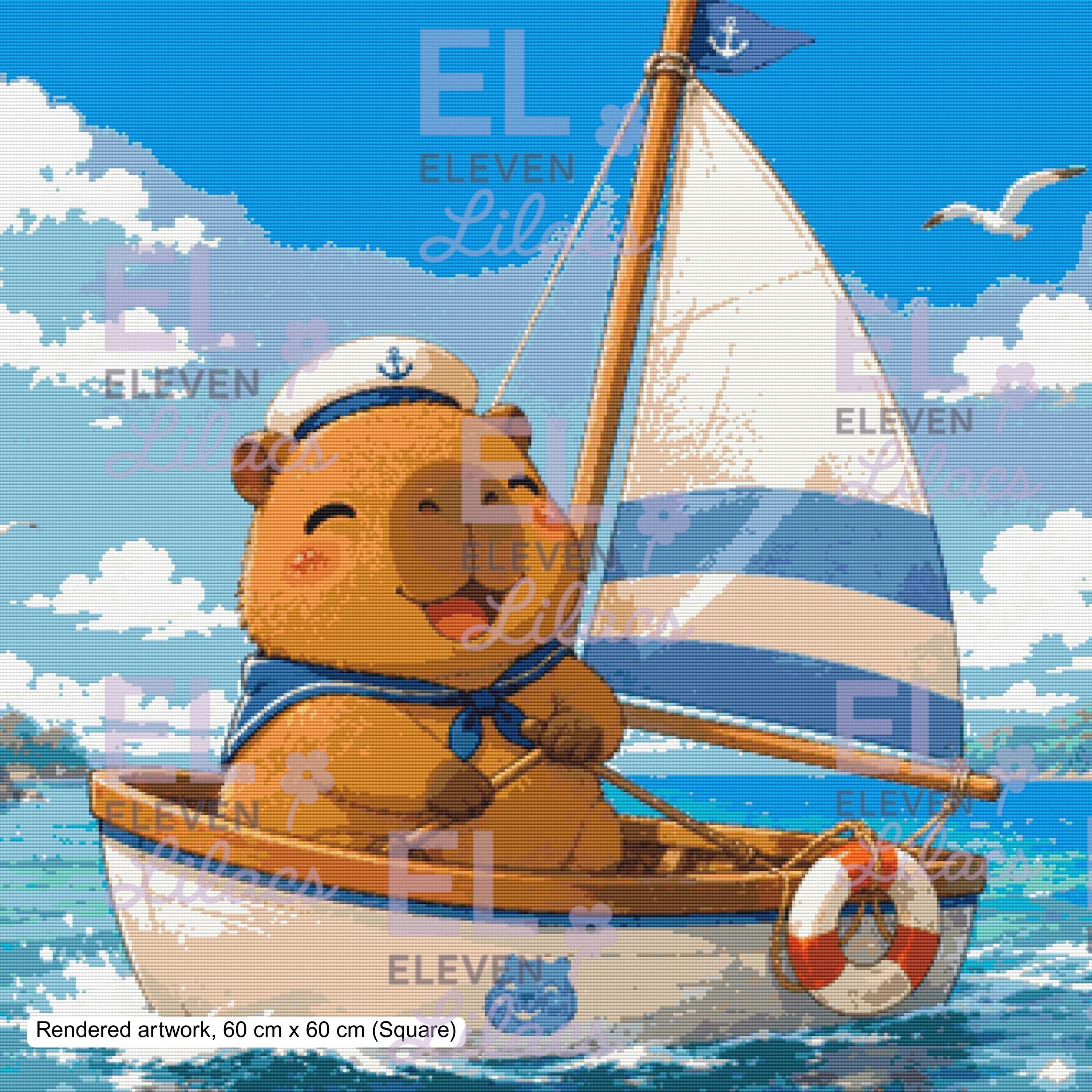Capybara Sailing Adventure Diamond Painting Kit