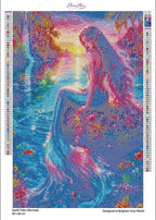 Starlit Tides Mermaid Diamond Painting Kit, Ocean Sunset Diamond Art