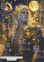 Elarion Moonborn Prince Diamond Painting Kit, Celestial Fantasy Art, Moon Guardian - Eleven Lilacs