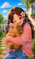 Capybara Cuddles Diamond Painting Kit, Window Diamond Art (30cm x 50cm)