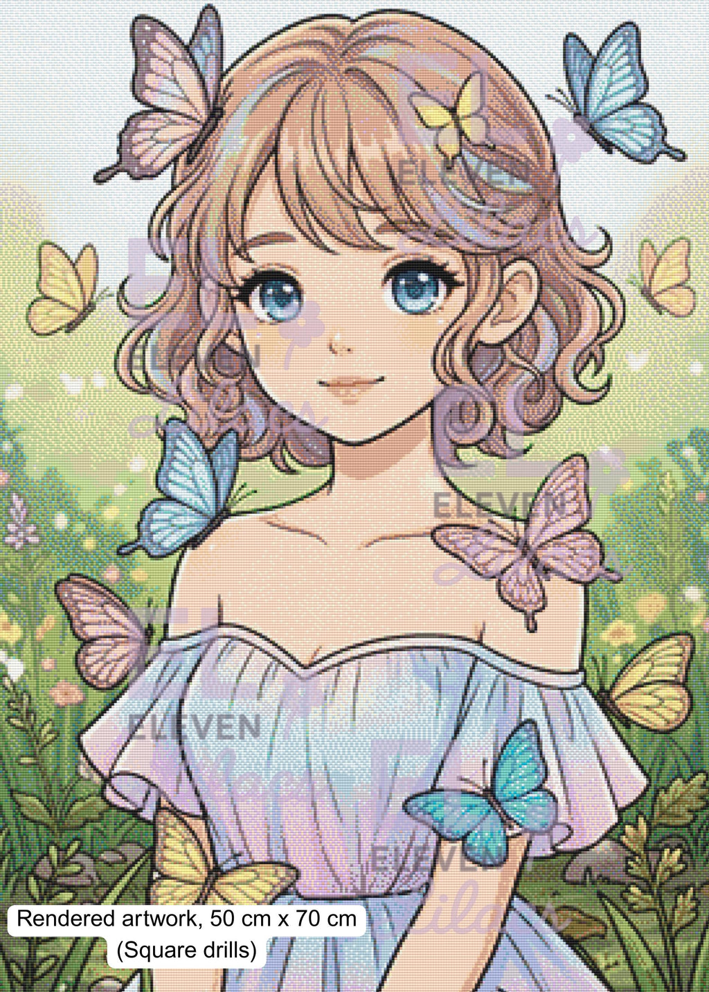 Fiora Butterfly Girl Diamond Painting Kit, Butterflies and Girt Diamond Art - Eleven Lilacs