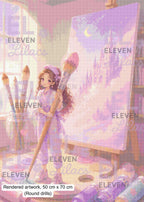 Her Tiny World of Art Diamond Painting Kit, Miniature Storybook Fantasy Art - Eleven Lilacs