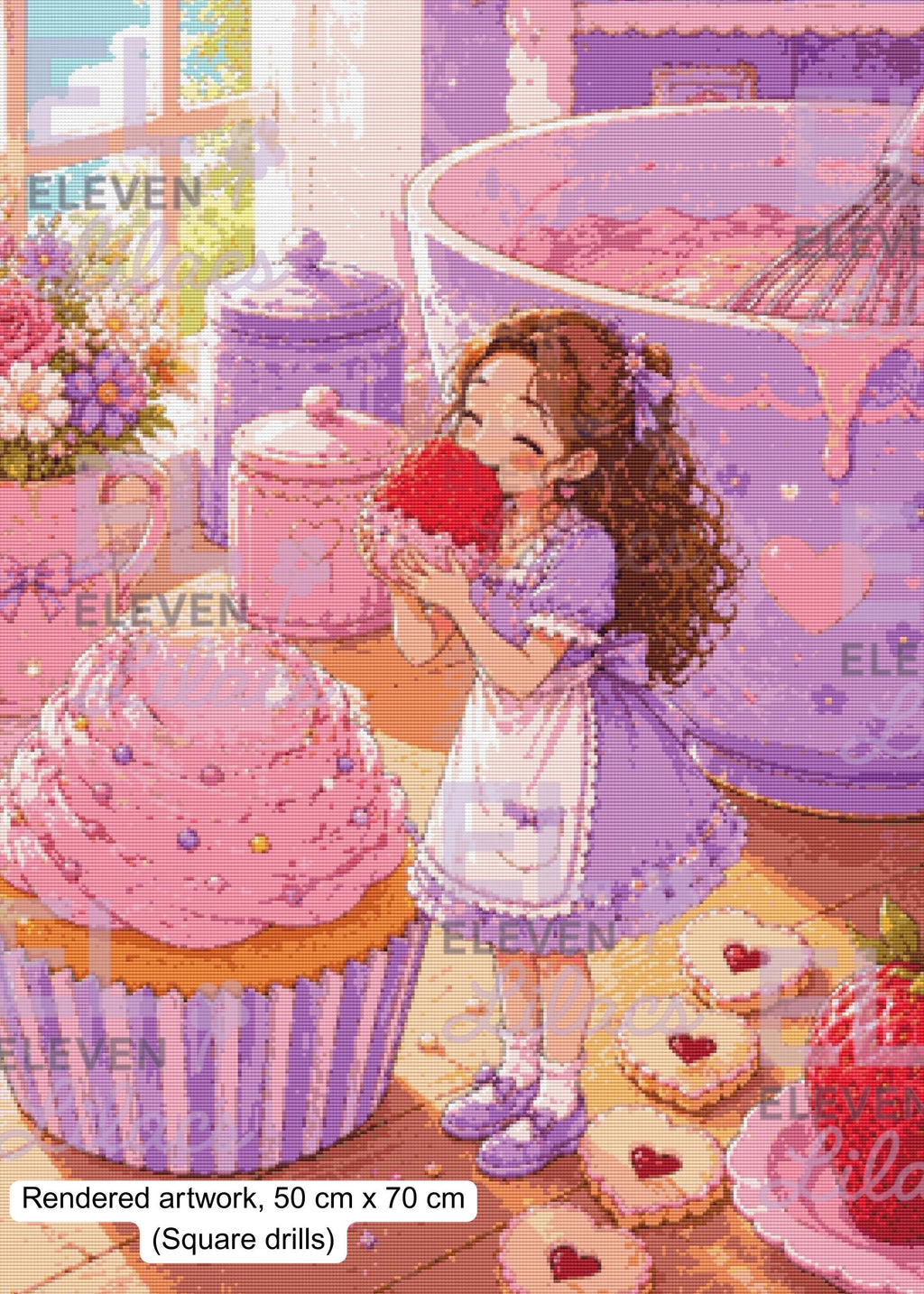 Her Tiny World of Baking Diamond Painting Kit, Miniature Storybook Fantasy Diamond Art - Eleven Lilacs