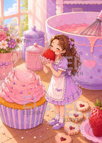 Her Tiny World of Baking Diamond Painting Kit, Miniature Storybook Fantasy Diamond Art - Eleven Lilacs
