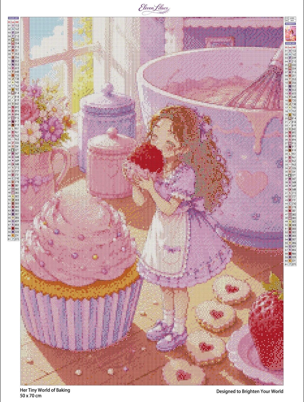 Her Tiny World of Baking Diamond Painting Kit, Miniature Storybook Fantasy Diamond Art - Eleven Lilacs
